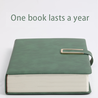 Carnet de luxe en cuir PU vert avec boucle métallique, journal professionnel à couverture rigide pour le bureau, bloc-notes personnalisé de marque