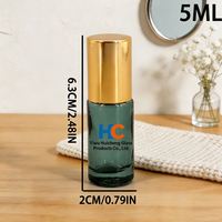 Botol Roll-On Kaca Hijau Tua 5ML dengan Tutup Sekrup dan Detail Emas untuk Serum Perawatan Kulit & Botol Roller Parfum