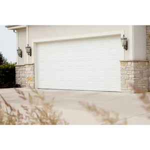 Pintu Garasi sensor otomatis kayu padat perlindungan lingkungan tahan api kualitas tinggi gaya desain Amerika
