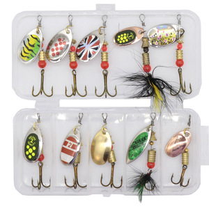 Spinner de pêche 3g4g5g cuillère en métal peint appât leurre queue eaux douces avec plume lame française carpe rivière lac ruisseau 10 couleurs - Product Image 4