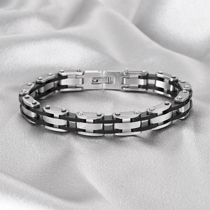 Conjunto de Pulseras de Acero Inoxidable 316L para Hombre, Diseño de Cadena de <span class=keywords><strong>Bicicleta</strong></span>, Cierre Industrial en Forma de H, Joyería Masculina, Venta al Por Mayor, Personalización OEM - Product Image 6