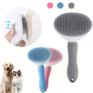 Pet Cat Brush with Release Button Hair Remover Cat Grooming Brush Cat Comb for Kitten Rabbit Massage Removes Loose Fur