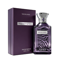 Parfum de luxe pour femmes OEM, boîte cadeau élégante de couleur violette, parfum à la vanille longue durée, capuchon doré haut de gamme, eau de parfum en spray 100 ml