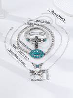 Collier Pendentif Rétro Western 2026 en Alliage avec Turquoise, Cheval et Nœud Papillon, Bijou Cowboy pour Femme OEM