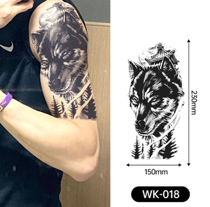 Tatuaje Temporal Personalizado de Media Manga con Diseño de Flor, Estilo Ins, No Reflectante, Semipermanente, Resistente al Agua, para Hombre y Mujer - Product Image 2