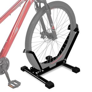 JH-Mech-Estante vertical moderno negro para bicicletas, soporte de estacionamiento para ruedas de bicicleta, estante de almacenamiento de metal de profundidad ajustable para bicicletas - Product Image 1