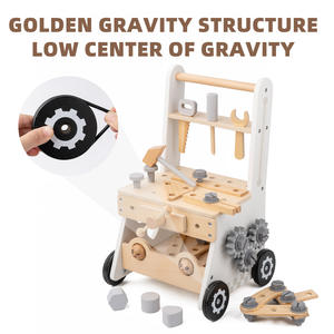 Grosir alat Montessori multifungsi, mainan jalan dorongan bayi dari kayu dengan kegiatan edukasi untuk balita - Product Image 3