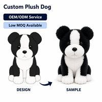 Peluche chien Border Collie mignon en fausse fourrure, fait main, rembourrage coton PP, 100% polyester, taille réglable 11-30cm, unisexe, anniversaire