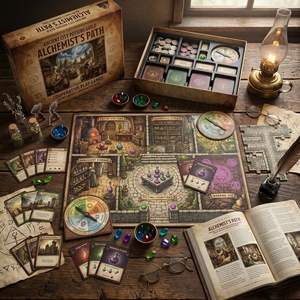 เกมกระดานโคออเปอเรทีฟ Ancient City Potions Guild Alchemist's Path  แบบเต็มสี  ทำจากกระดาษแข็ง  เกมการศึกษาเพื่อความบันเทิงสำหรับครอบครัว  เกมกลยุทธ์ - Product Image 1