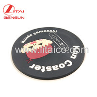OEM Custom Rounded Black Back Puppen kopf Gummi PVC Cup Tisch matte Pad Untersetzer für Werbe geschenke