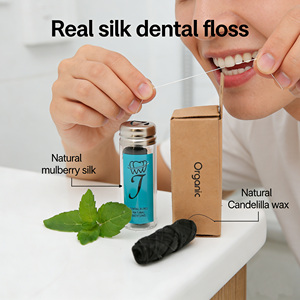 Fil dentaire 100% pure soie avec cire de Candelilla biodégradable et huile de menthe, 30m 50m, logo personnalisé, livraison rapide, vente chaude 2026 - Product Image 3