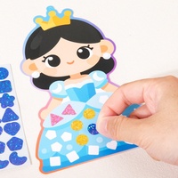 Autocollants en bois de Marseille pour enfants Princess Zhi, miroir, DIY, faits à la main, autocollants colorés pour enfants de 5 à 7 ans