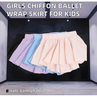 Rok Tari Anak Perempuan Model Baru Grosir 100% Poliester/Sifon Pinggang Elastis Rok Balet Bulat untuk Anak-Anak