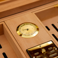 Humidor à cigares de luxe en bois de cèdre, finition peinture piano noire, résistant à l'humidité et aux chocs, capacité de stockage de 250 cigares, grande capacité