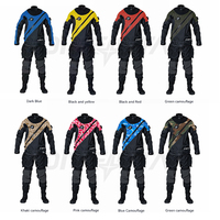 DIVESTAR Desain Baru Drysuit Trilaminasi Anti Air 3 Lapis Bahan Nylon Bernapas yang Dapat Disesuaikan untuk Kayak dan Diving Dalam Laut