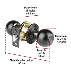 Master con blocco a sfera tubolare 24 unità, camera, nero, blister, di base - Product Image 3