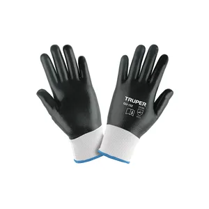 BOX 6 Guanti in poliestere rivestiti in nitrile, M, TRUPER - Product Image 1