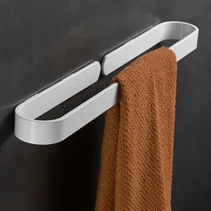 Barra de toalha de alumínio 30/40/50/60 cm, suporte para toalhas de banheiro, branco/preto/dourado