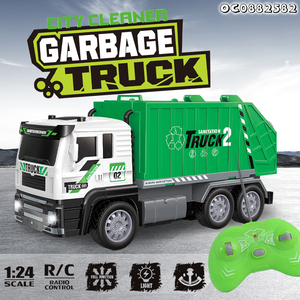 Illuminati 4 canali nuova città di pulizia di servizi igienico-sanitari <span class=keywords><strong>camion</strong></span> della <span class=keywords><strong>spazzatura</strong></span> giocattoli modello di auto scala 1:24 pezzi personalizzati per bambini all'ingrosso - Product Image 2