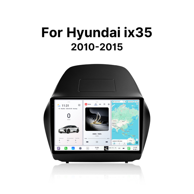 Youducar 9" 2K Android Car Radio for Player Navigation Head Unit Ix35 2010-2015 Wireless CarPlay Android Auto Reversing Aid 1