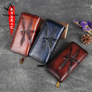 Andong Leather New Fashion Long Wallet Purse for Women Genuine Cow Leather <b>Retro</b> Clutch Bag Multi-Card Position <b>Phone</b> Bag - Product Image 1