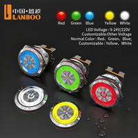 Interrupteur à bouton-poussoir métallique LANBOO pour systèmes de contrôle de panneau OEM, 25 mm, IP67, 15 A, en acier inoxydable, étanche, à montage sur panneau, modèle LB25C
