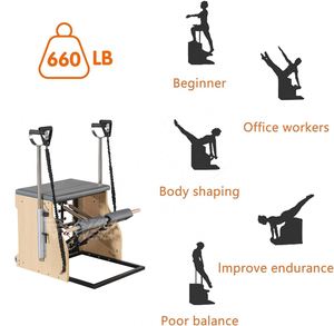 Máquina de Pilates Reformer Instring Comercial para el Hogar, Equipo de Gimnasio y Yoga, Silla Wunda, Silla de Pilates Combinada Estable de Madera, 660 libras - Product Image 3