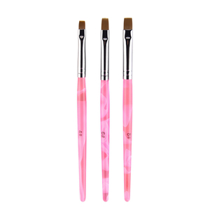 KADS <b>Nail</b> Brush Pen UV Gel Painting BrushNail Flat Crystal Brush 4 6 8 Sizes Nylon Bristle Pink Handle <b>Nail</b> Art Painting Tool - Product Image 1