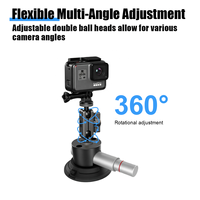 Kit de fixation à ventouse en alliage d'aluminium de qualité industrielle avec accessoires complets, bras articulé réglable à 360° et pince de téléphone en silicone