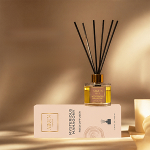 Aikun 100ml Square Clear Glass Gold Foil Logo Low Moq 3 Day Sample 7 Day Ship Any Long Scent Reed Diffuser Gift <b>Set</b> for Shops - Product Image 1