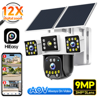 IP66 3 Lens Digital Zoom 4k Wifi Night Vision Waterproof Two-way Audio Ptz Security Solarpowered Network Cameras