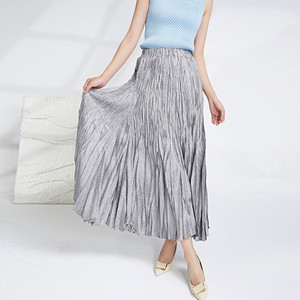 Abbigliamento moda donna di <span class=keywords><strong>alta</strong></span> qualità elegante <span class=keywords><strong>vita</strong></span> <span class=keywords><strong>alta</strong></span> 100% poliestere gonna lunga <span class=keywords><strong>a</strong></span> pieghe gonna lunga stile Casual - Product Image 3