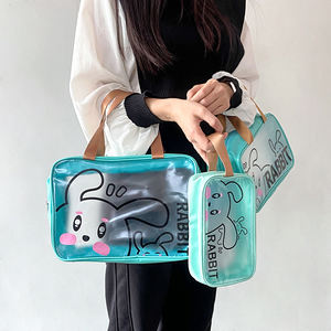 Custom Printed PVC Holographic Button Pouch Fashion <b>Ziplock</b> Clutch Clear Transparent <b>Bag</b> Cartoon Holographic Zippered <b>Bag</b> - Product Image 2