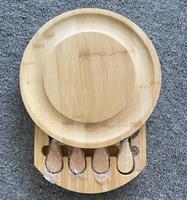 Ensemble de planches à charcuterie en bambou biologique, plateau de service, planche à découper le fromage avec couteau, pliable, écologique, ensemble cadeau