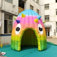 Tente de discothèque gonflable portable pour événements commerciaux, fêtes en plein air, avec éclairage LED