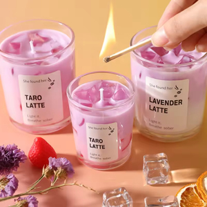2026 New Product New Year Christmas Gift for Women Coffee Cup Scented <b>Candle</b> Bulk Matcha Latte <b>Candle</b> with Glass Jar Bestseller - Product Image 1