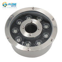 Lampu Air Mancur LED Lingkaran 9W CE Rohs IP68 Stainless Steel Tahan Air, Warna Berubah dengan Kontrol Eksternal untuk Taman