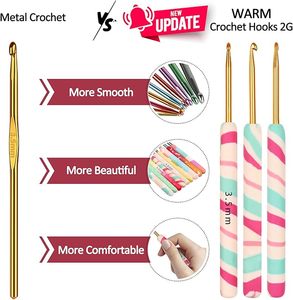 Juego de 9 Agujas de Ganchillo Bonitas para Tejer, de Aluminio, con Agarre Suave y Cómodo, para Manualidades con Hilo, <span class=keywords><strong>Kit</strong></span> de Ganchillo - Product Image 2