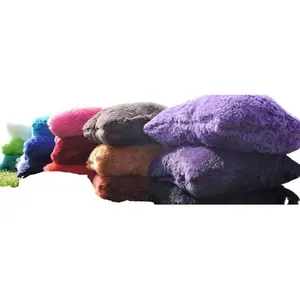 Oreiller rectangulaire à poils longs, doux et moelleux, en polyester et coton, style tie-dye, oreillers de lit modernes, couleurs assorties - Product Image 4