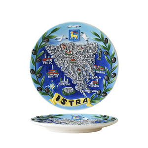 Piatto Rotondo in Ceramica Sicilia, Piatto Souvenir in Ceramica con Design Montenegro Frankfurt <span class=keywords><strong>Istanbul</strong></span> - Product Image 1