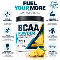 Poudre de BCAA à Marque Blanche 2:1:1 Acides Aminés à Chaîne Ramifiée Complément Nutritionnel Sportif pour la Récupération Musculaire et l'Énergie des Adultes