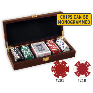 ชิปโป๊กเกอร์ตั้งอยู่ในกรณีเสร็จไม้มะฮอกกานี-100ชิป - Product Image 4