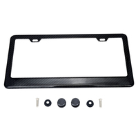 Cadre de plaque d'immatriculation de voiture en fibre de carbone 100% véritable, rouleau de guidage, support de plaque d'immatriculation tout-terrain robuste, accessoires de voiture