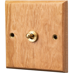 Retro Style Wood Wall Switch Socket Panel 86 Type 1 Outlet 1 Switch Beech Natural Color Durable - Product Image 3
