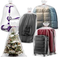 Sacs de rangement en plastique extra larges transparents et robustes avec soufflets latéraux en LDPE 2 mil pour sièges de voiture, valises, poussettes 40'' x 58''