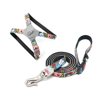 Harnais d'entraînement pour chien réglable anti-traction 360° sans nœuds, rembourré confortable, motif dessin animé, pour usage extérieur – Disponible en dropshipping