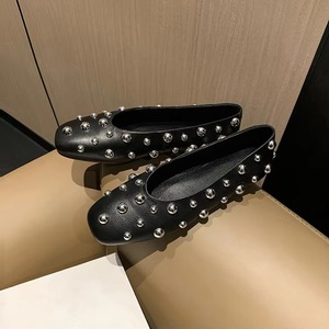 Zapatillas de Ballet de Piel Vacuna al por Mayor 2026, Antideslizantes, con Plantilla Transpirable de Piel de Oveja, para Mujer, Primavera/Verano - Product Image 1