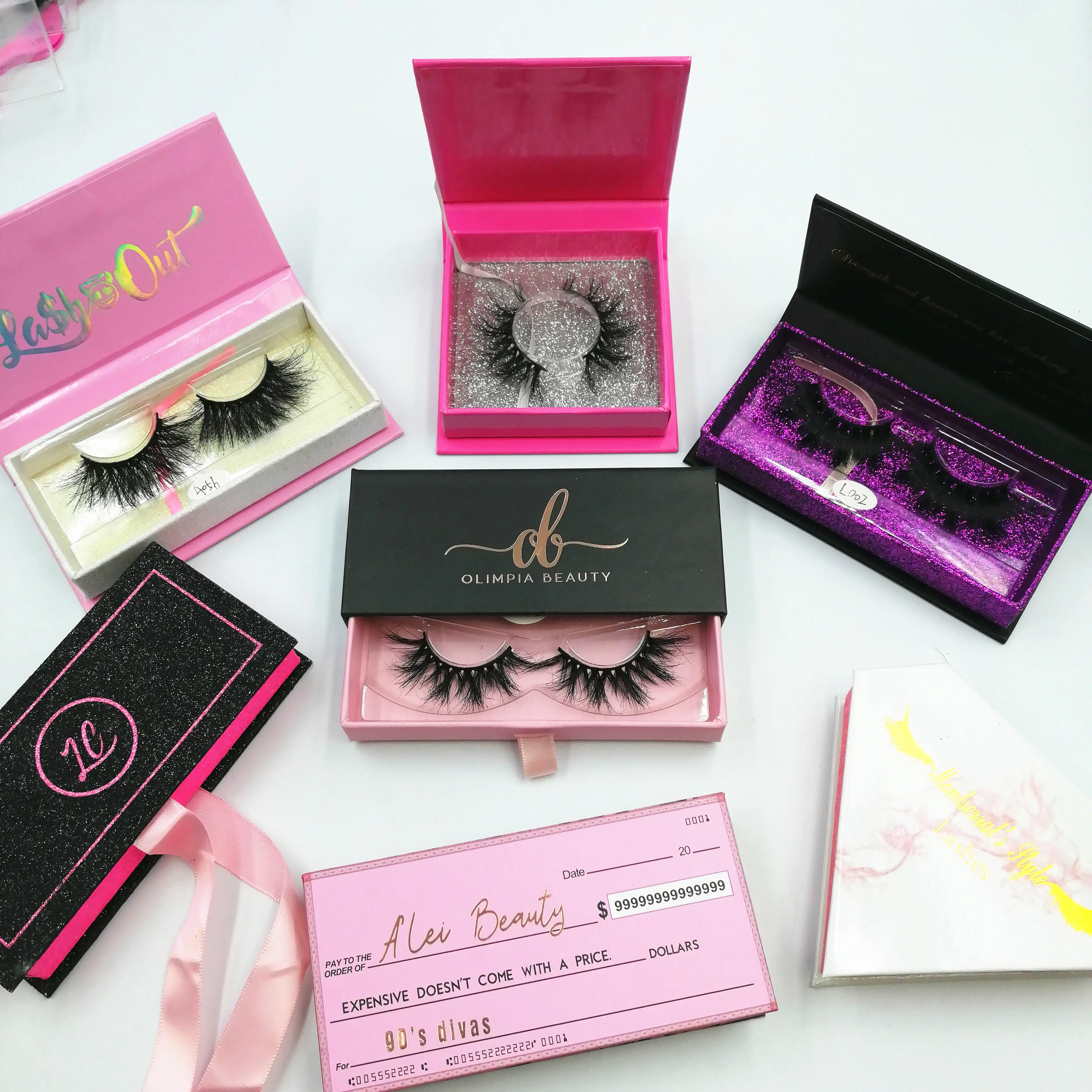 lashes3d wholesale vendor 100% mink fur wholesale private label full strip extra long mink lashes 25mm eyelashes with custom box