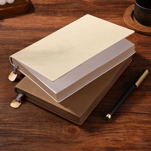 Carnet de notes professionnel personnalisé A5 B5 de haute qualité en cuir PU, 100 feuilles, couverture souple, texture litchi, papeterie de bureau et scolaire - Product Image 4
