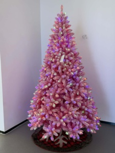 High Quality WanHui Standing Base Artificial Christmas <b>Tree</b> PE/PVC Material 100 <b>LED</b> <b>Lights</b> Warm White Indoor Spruce Full Decor - Product Image 3